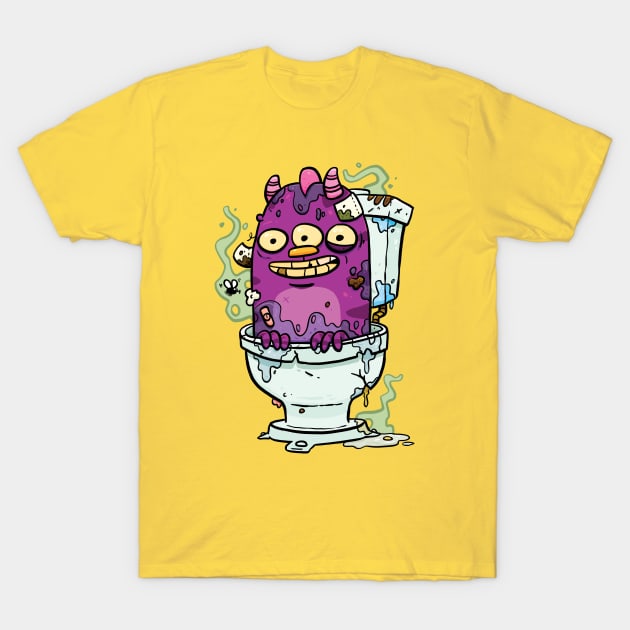 Stinky Little Toilet Monster T-Shirt by striffle